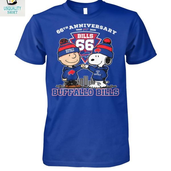 Buffalo Bills x Snoopy Peanuts 66th Anniversary 2026 T-Shirt