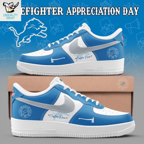 Detroit Lions Firefighter Application Day Air Force 1 Shoes