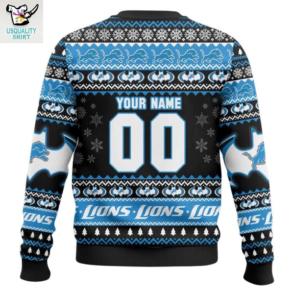 Detroit Lions x Batman I Am The Night Ugly Sweater