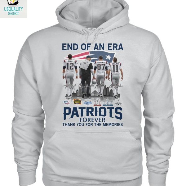 End Of An Era Legend Brady Gronkowski Edelman Patriots Forever T Shirt