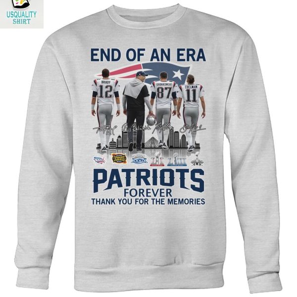 End Of An Era Legend Brady Gronkowski Edelman Patriots Forever T Shirt