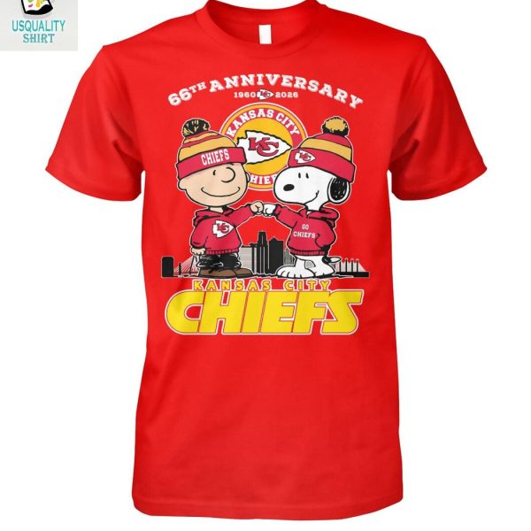 Kansas City Chiefs x Snoopy Peanuts 66th Anniversary 2026 T Shirt