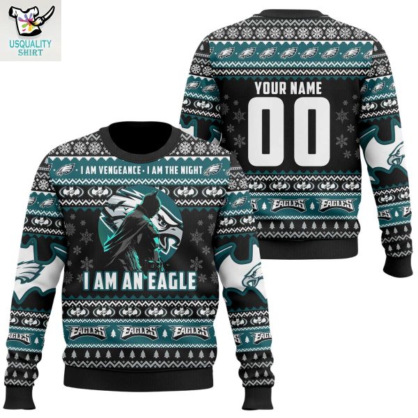 Philadelphila Eagles x Batman I Am The Night Ugly Sweater