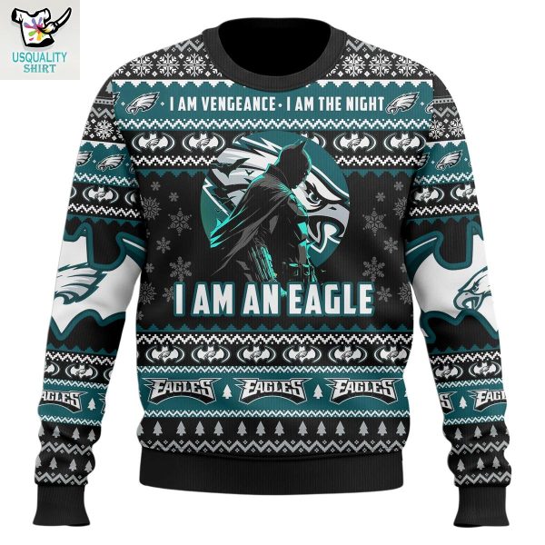 Philadelphila Eagles x Batman I Am The Night Ugly Sweater