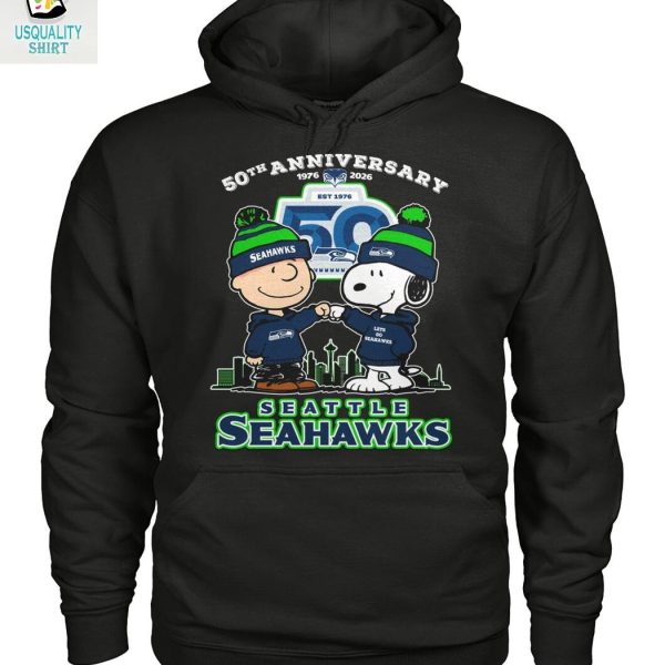 Seattle Seahawks x Snoopy Peanuts 50th Anniversary 2026 T Shirt