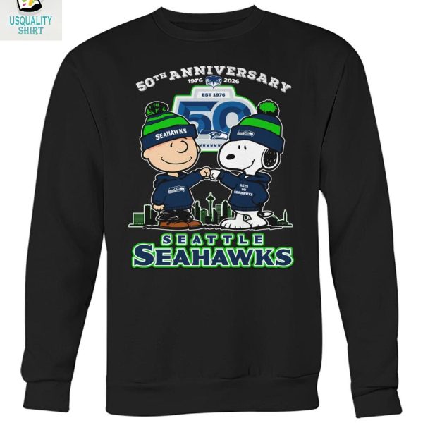 Seattle Seahawks x Snoopy Peanuts 50th Anniversary 2026 T Shirt